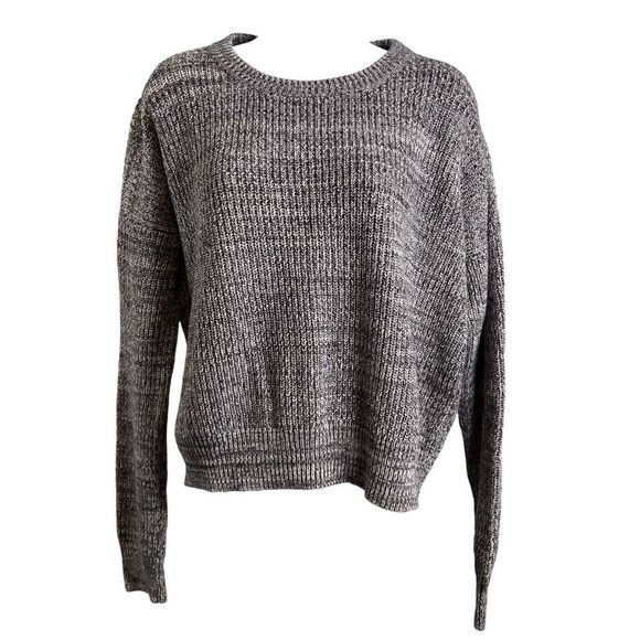 FRYE Women's Gray Ragg Slouchy Crew Neck Sweater Size S Neutral Elevated Basics - Picture 1 of 10